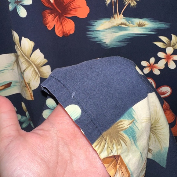 Pierre Cardin Hawaiian Shirt Mens 2XLT Cotton *Stained* Tropical Resortwear - Picture 10 of 13